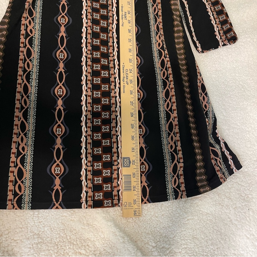 Free People Stella Midi Dress Boho Chic Long Sleeve Geometric Print Size M - Picture 11 of 12